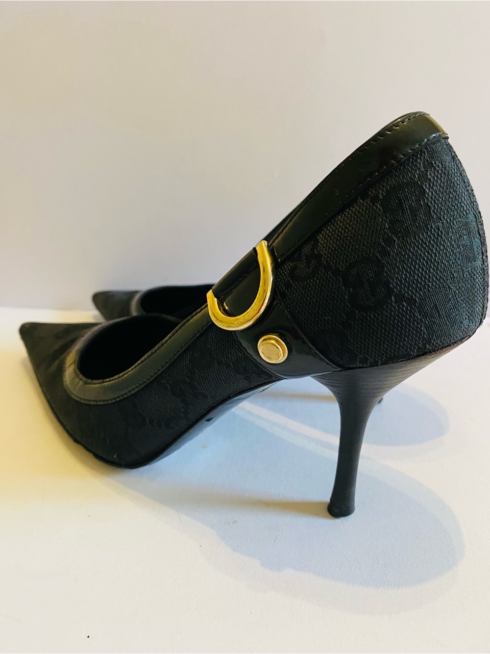 🛍️ Gucci Authentic Authentic Vintage Black GG Monogram Pumps W/Box & Dust Cover